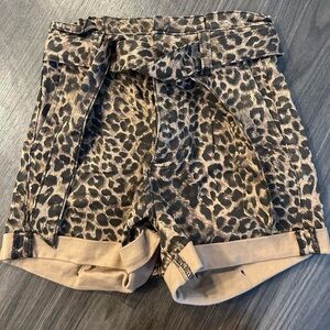 Express High Waist Animal Print Shorts